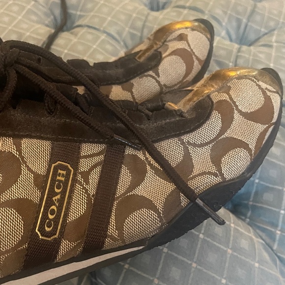 Coach Brown and Gold Women's Sneakers - Picture 11 of 12